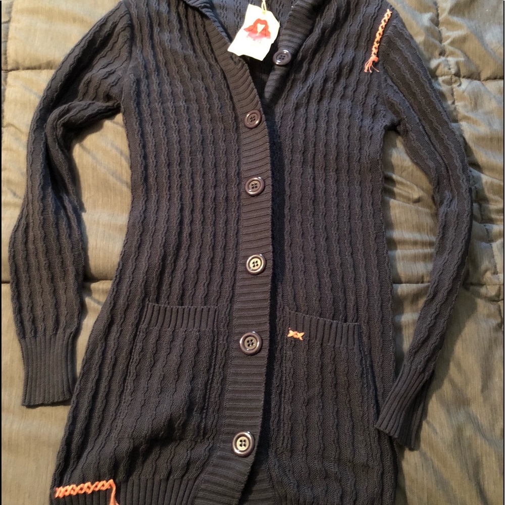 Large blue long sweater jacket  NWT size L